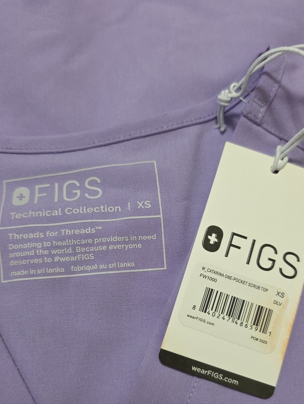 Figs Catarina One-Pocket Scrub Top in Dark Lavender Size XS NWT - Picture 3 of 3